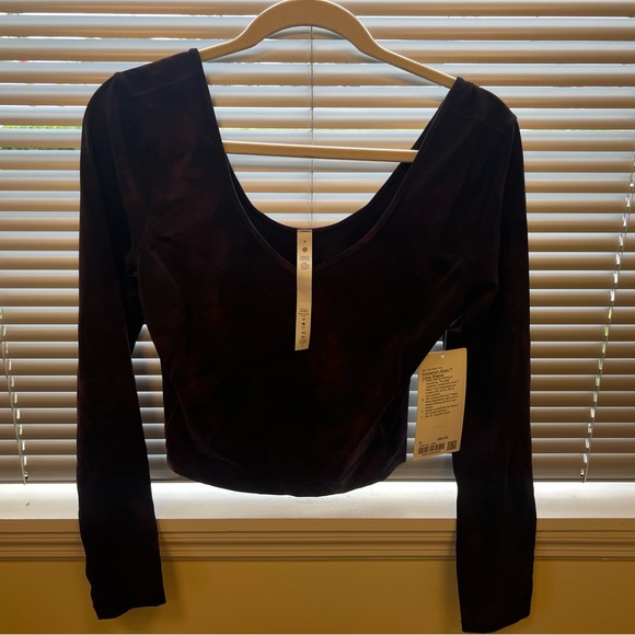 Long sleeve Lululemon Align, burgundy and black marble - Picture 1 of 4